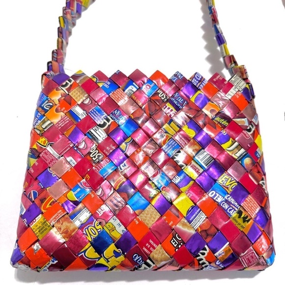 Candy Snack Wrapper Shoulder Bag Nostalgic Y2K Handmade - Picture 6 of 15